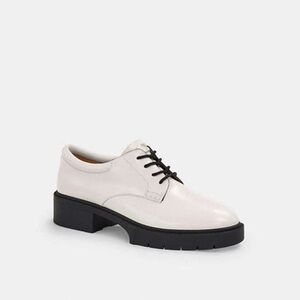 Coach White Leather Lace-Up Lyla Platform Derby